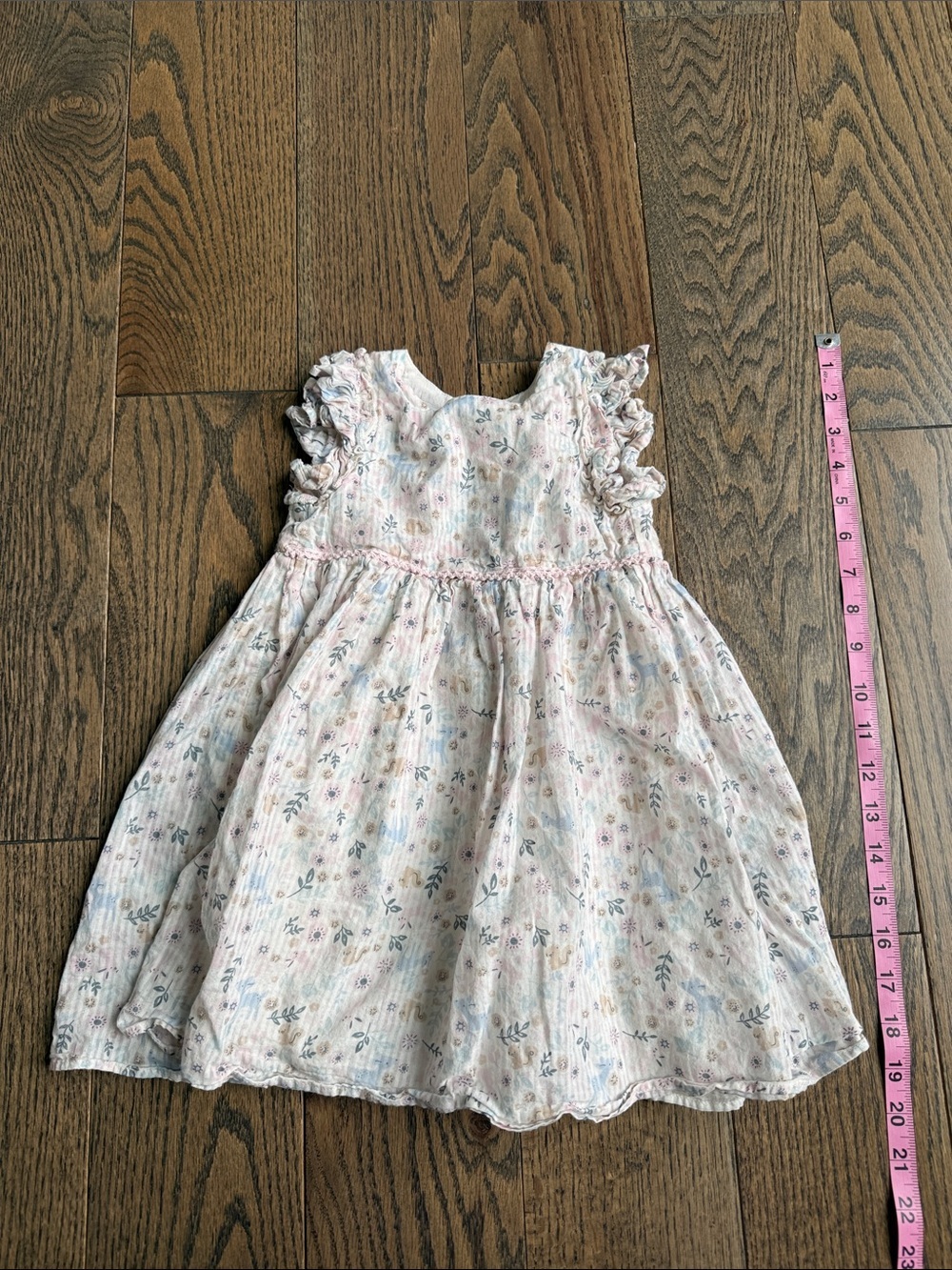 Pippa & Julie Pale Pink Floral Ruffle Sleeve Dress 3T boutique cotton EUC